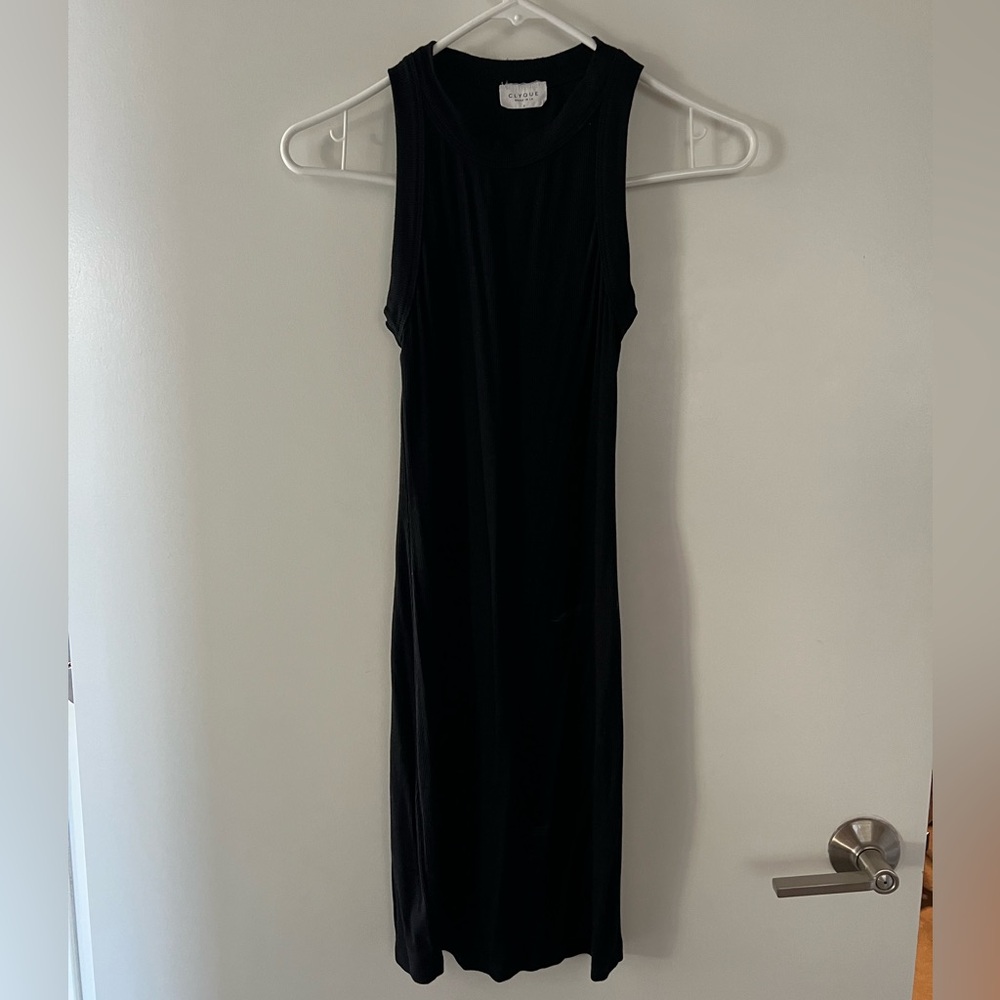 Clyque The Label High Neck Ribbed Mini Dress